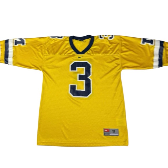 Vintage Nike MICHIGAN WOLVERINES #3 Men’s Small Maize Blue Football Jersey - Picture 2 of 10